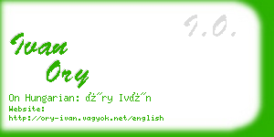 ivan ory business card
